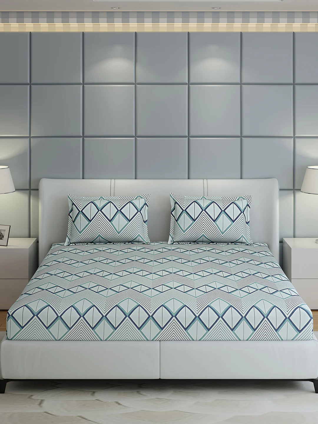 144 TC Cotton Double Bed 1 Bedsheet with 2 Pillow Covers (Fashnik) - Image 3
