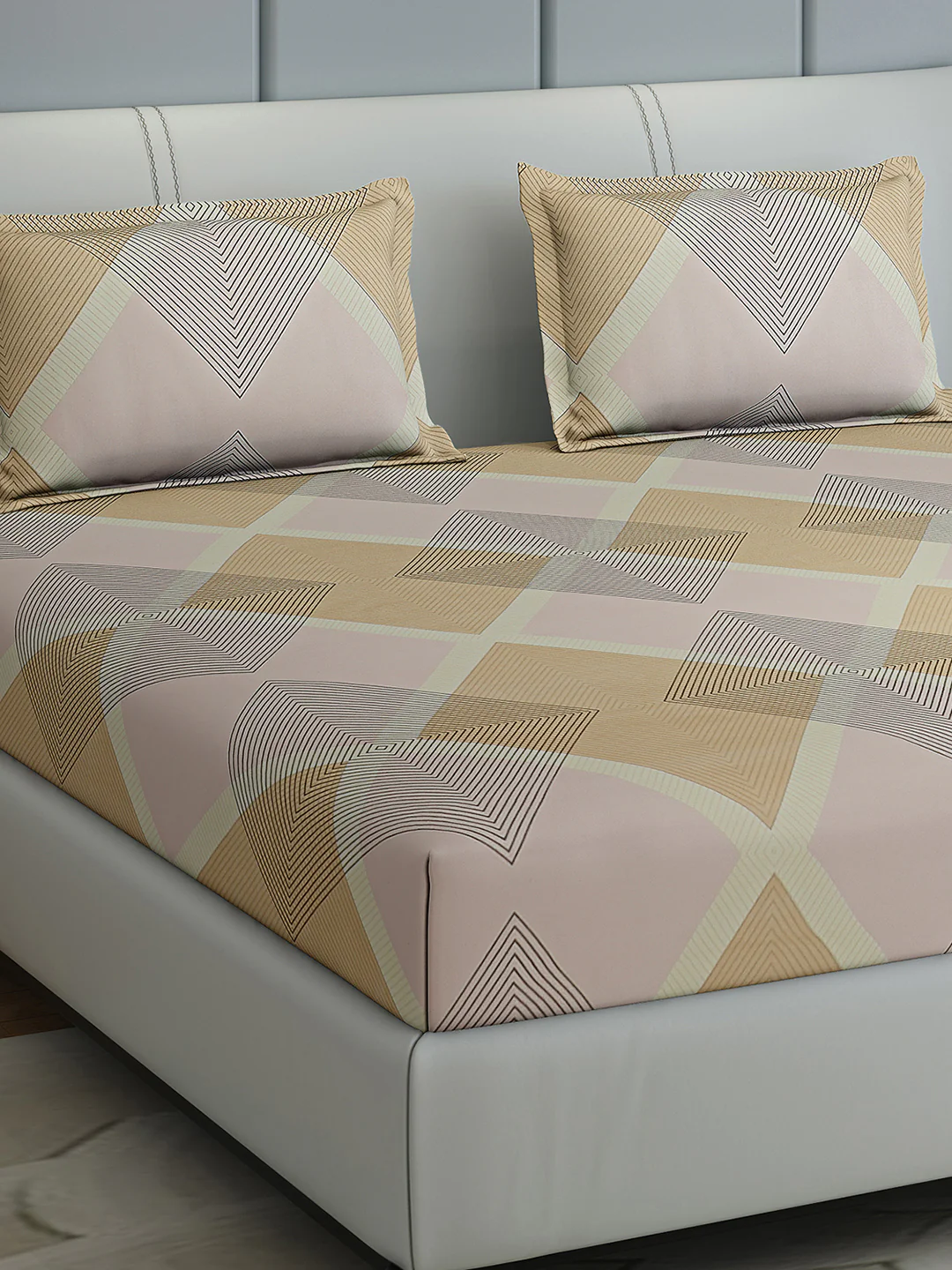 144 TC Cotton Double Bed 1 Bedsheet with 2 Pillow Covers (Fashnik) - Image 4