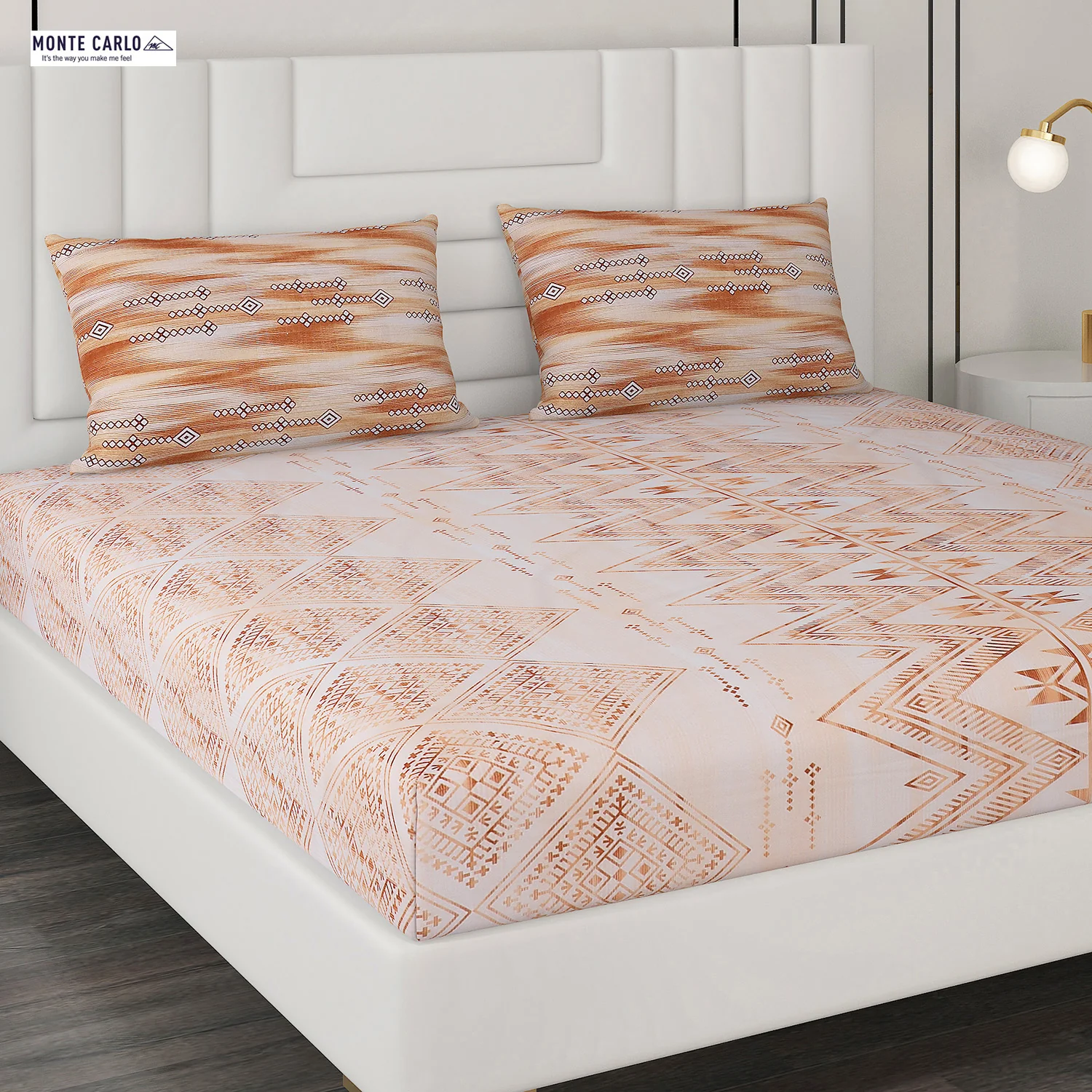 144 TC Cotton Double Bedsheet with 2 Pillow Covers - Image 4