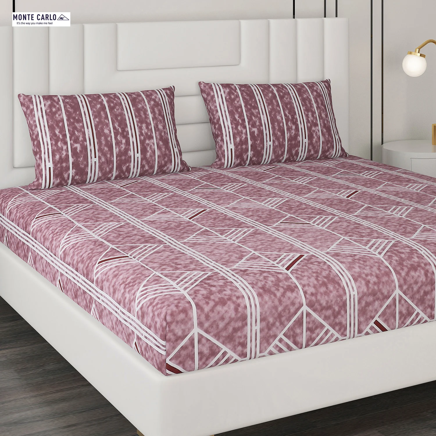 144 TC Cotton Double Bedsheet with 2 Pillow Covers - Image 4