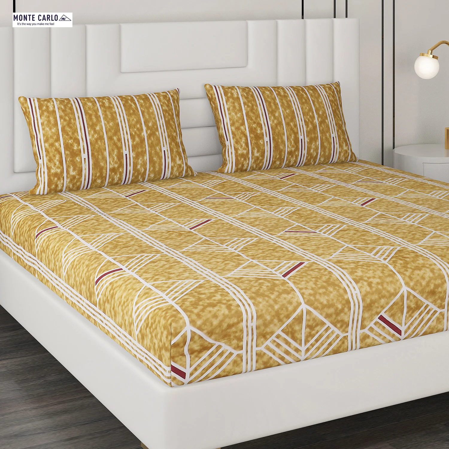 144 TC Cotton Double Bedsheet with 2 Pillow Covers - Image 4