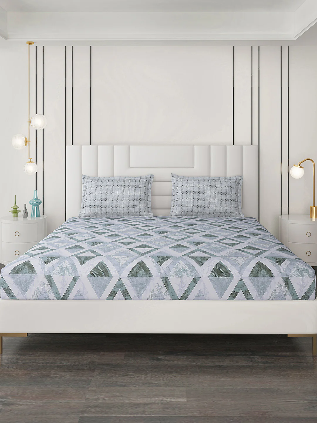 144 TC Cotton Double Bedsheet with 2 Pillow Covers - Image 4