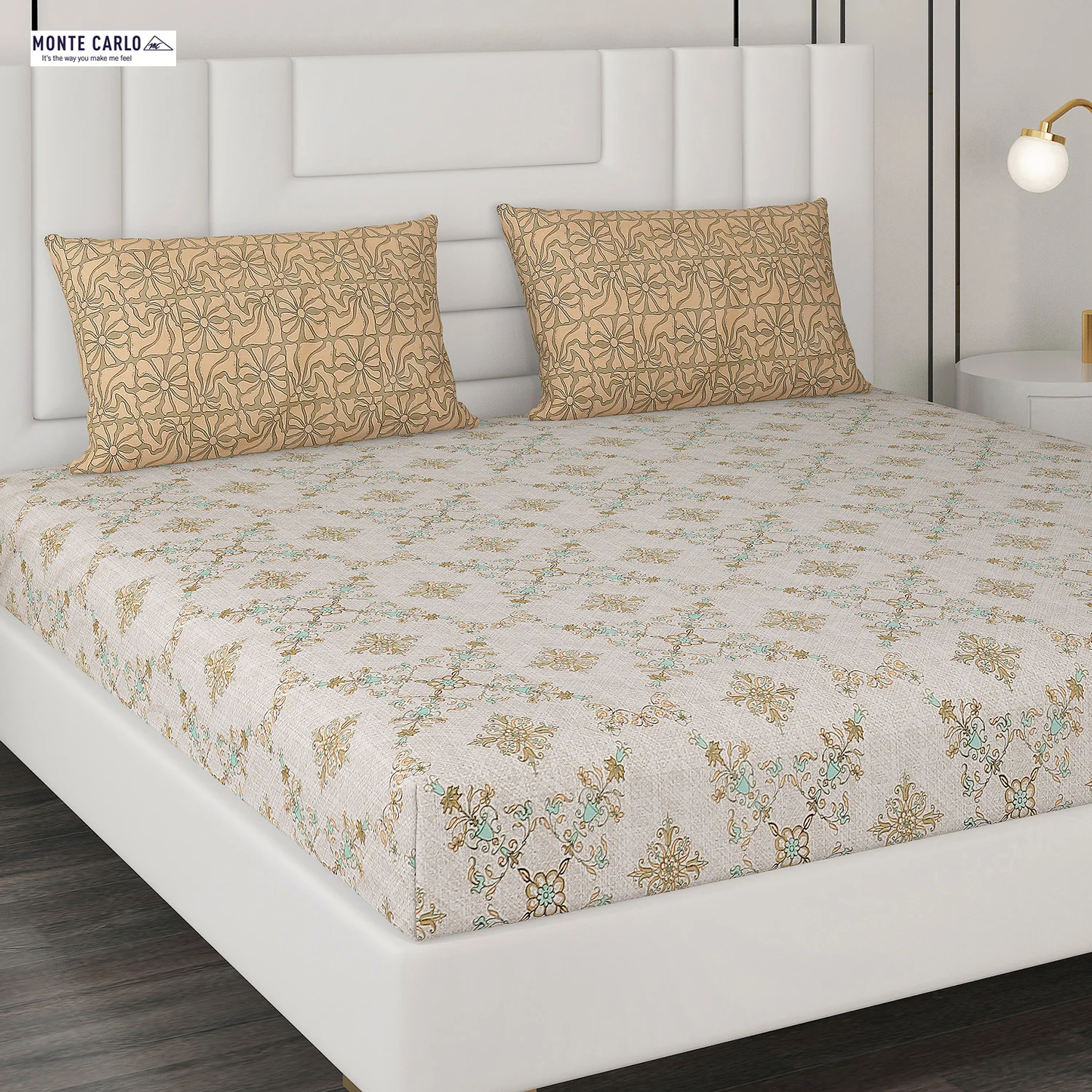144 TC Cotton Double Bedsheet with 2 Pillow Covers - Image 4