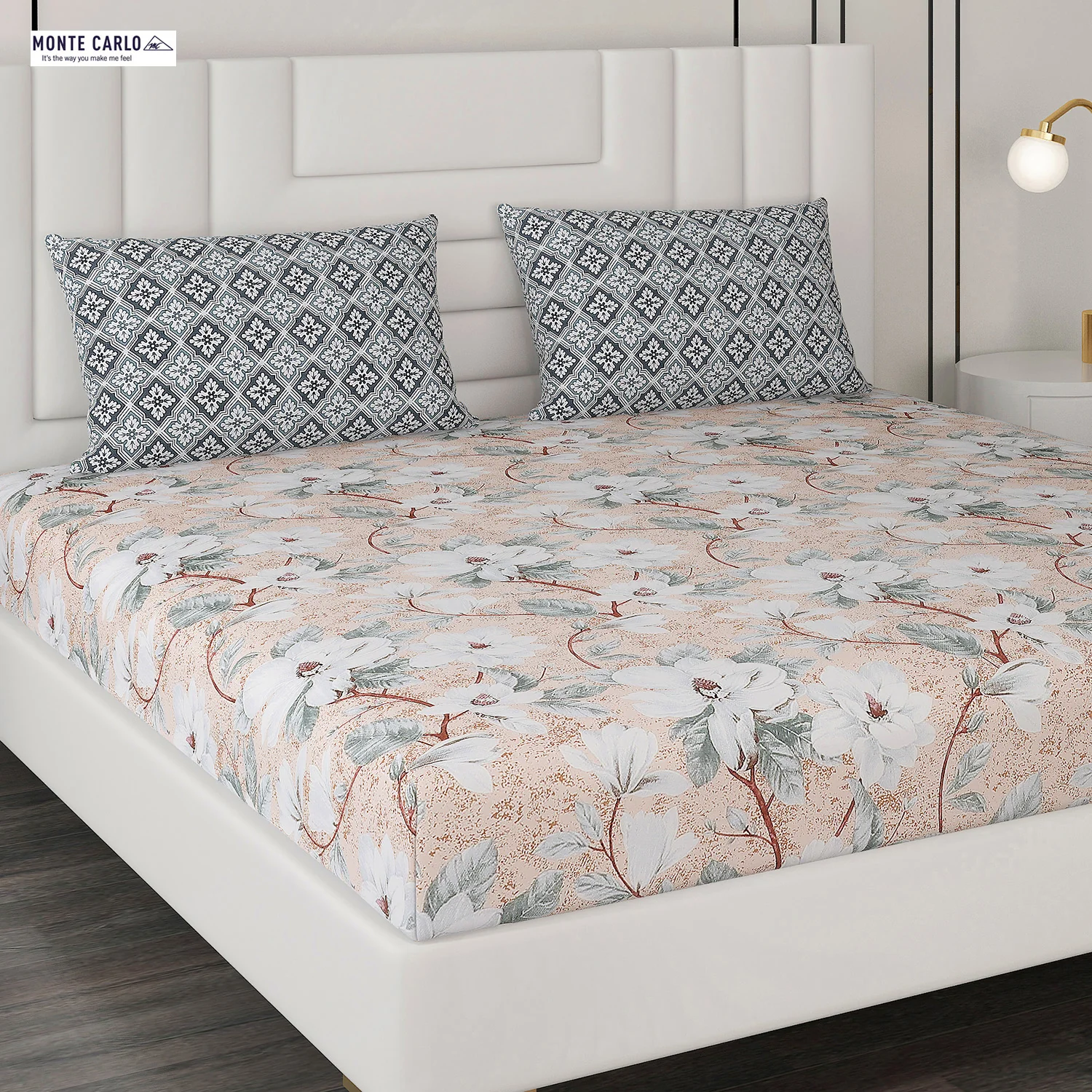 144 TC Cotton Double Bedsheet with 2 Pillow Covers - Image 4
