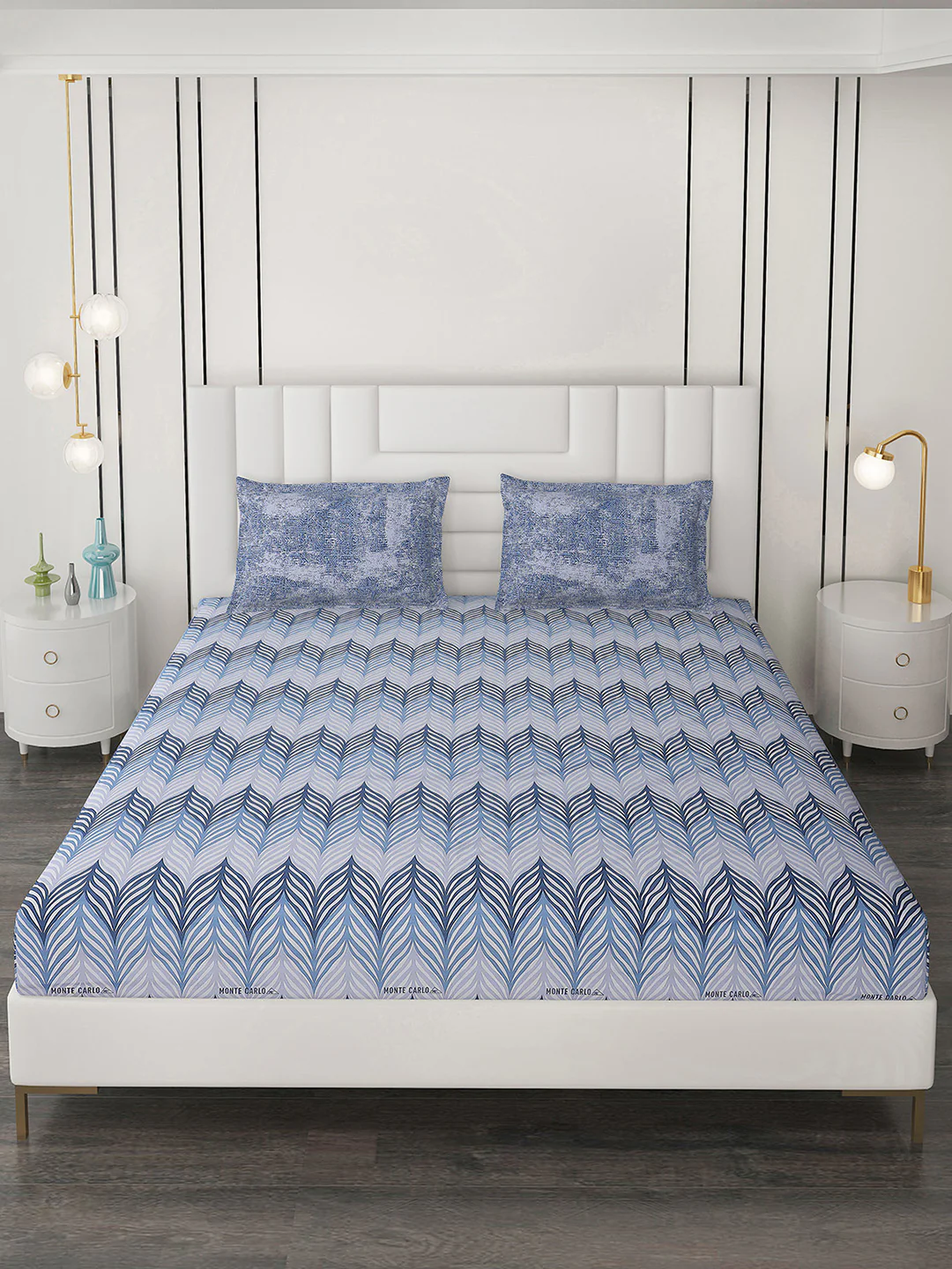 144 TC Cotton Double Bedsheet with 2 Pillow Covers - Image 2