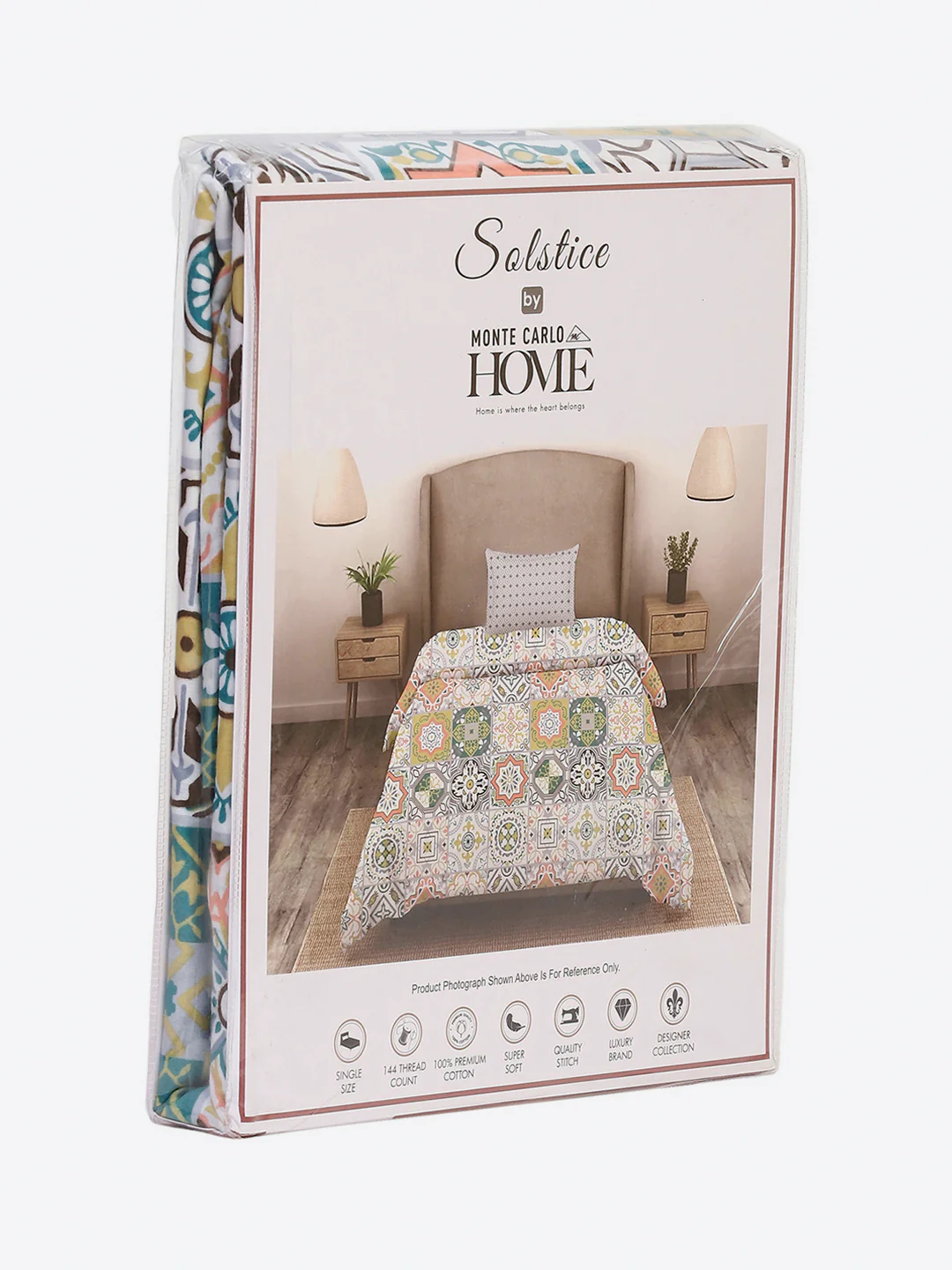 144 TC Cotton Single Bedsheet with 1 Pillow Cover (Solstice) - Image 9
