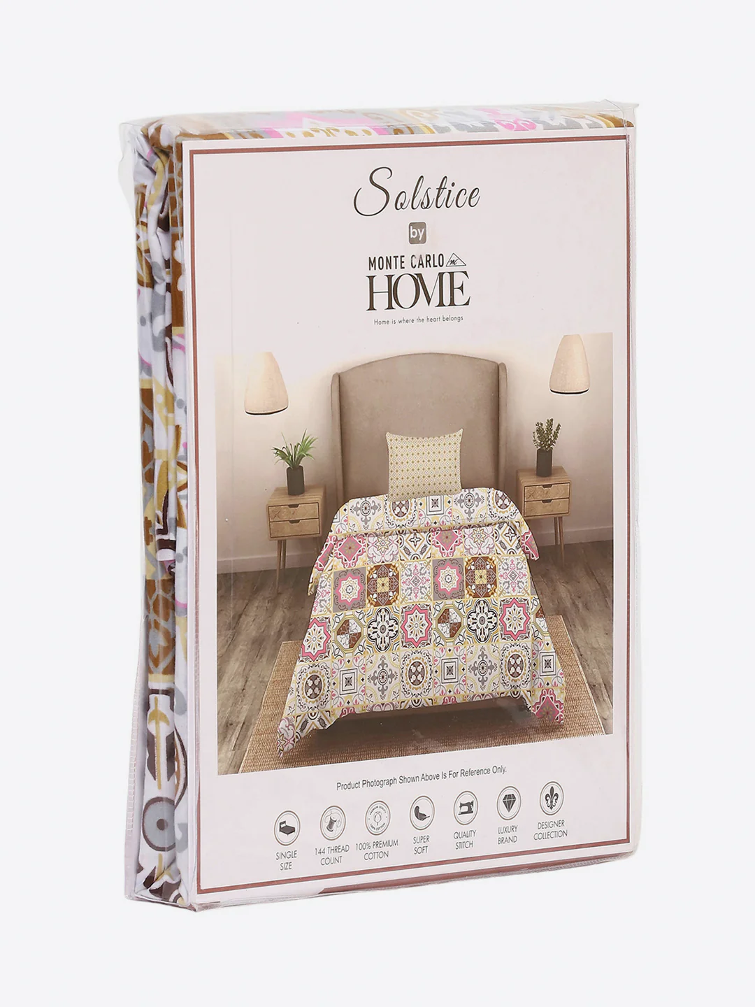144 TC Cotton Single Bedsheet with 1 Pillow Cover (Solstice) - Image 9