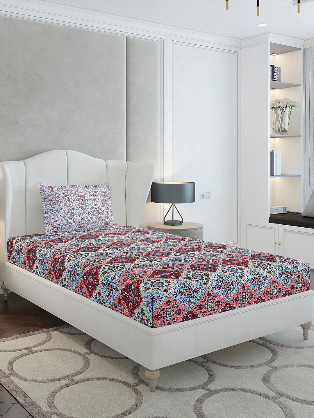 144 TC Cotton Single Bedsheet with 1 Pillow Cover (Solstice) - Image 4