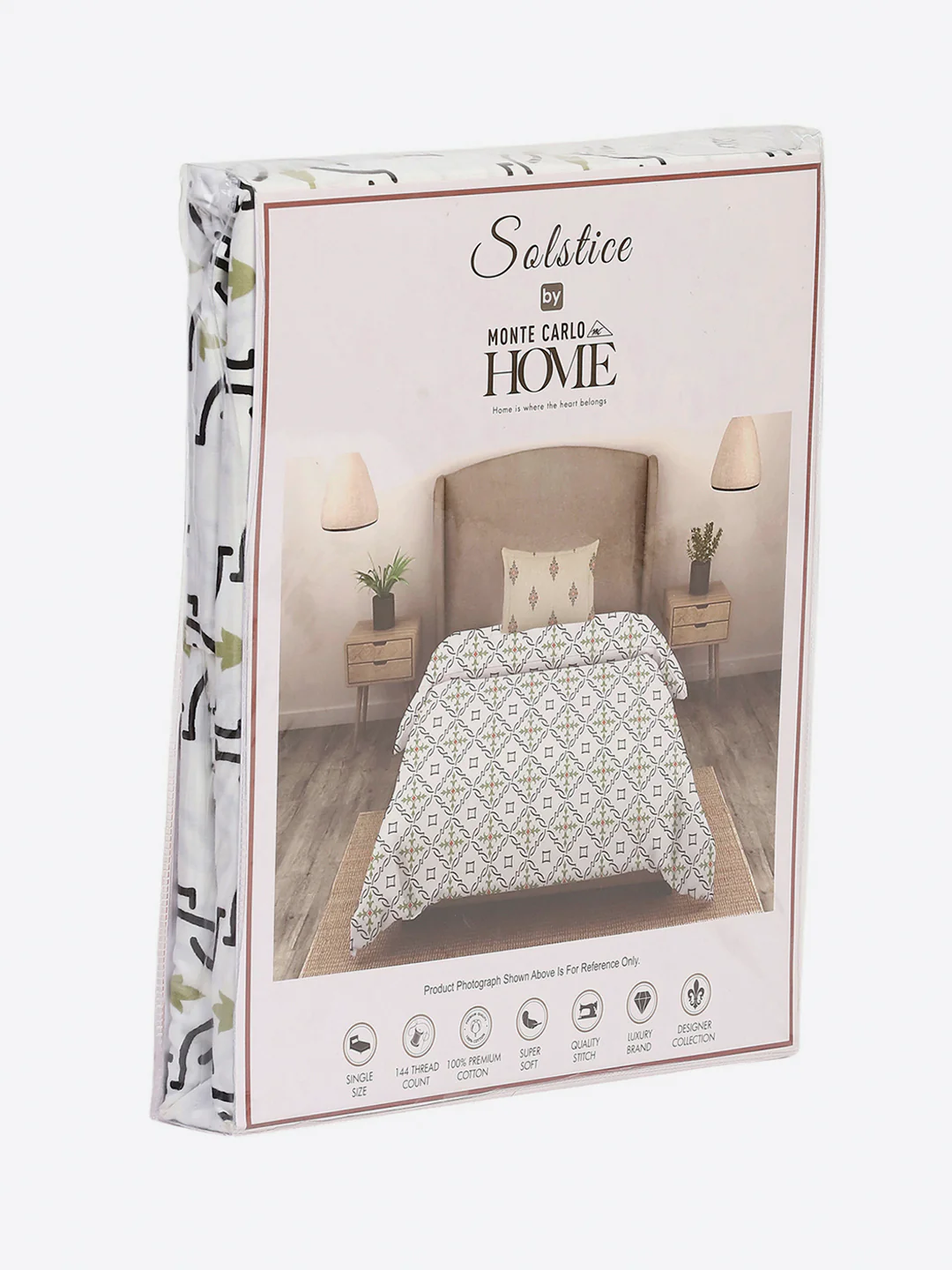 144 TC Cotton Single Bedsheet with 1 Pillow Cover (Solstice) - Image 9