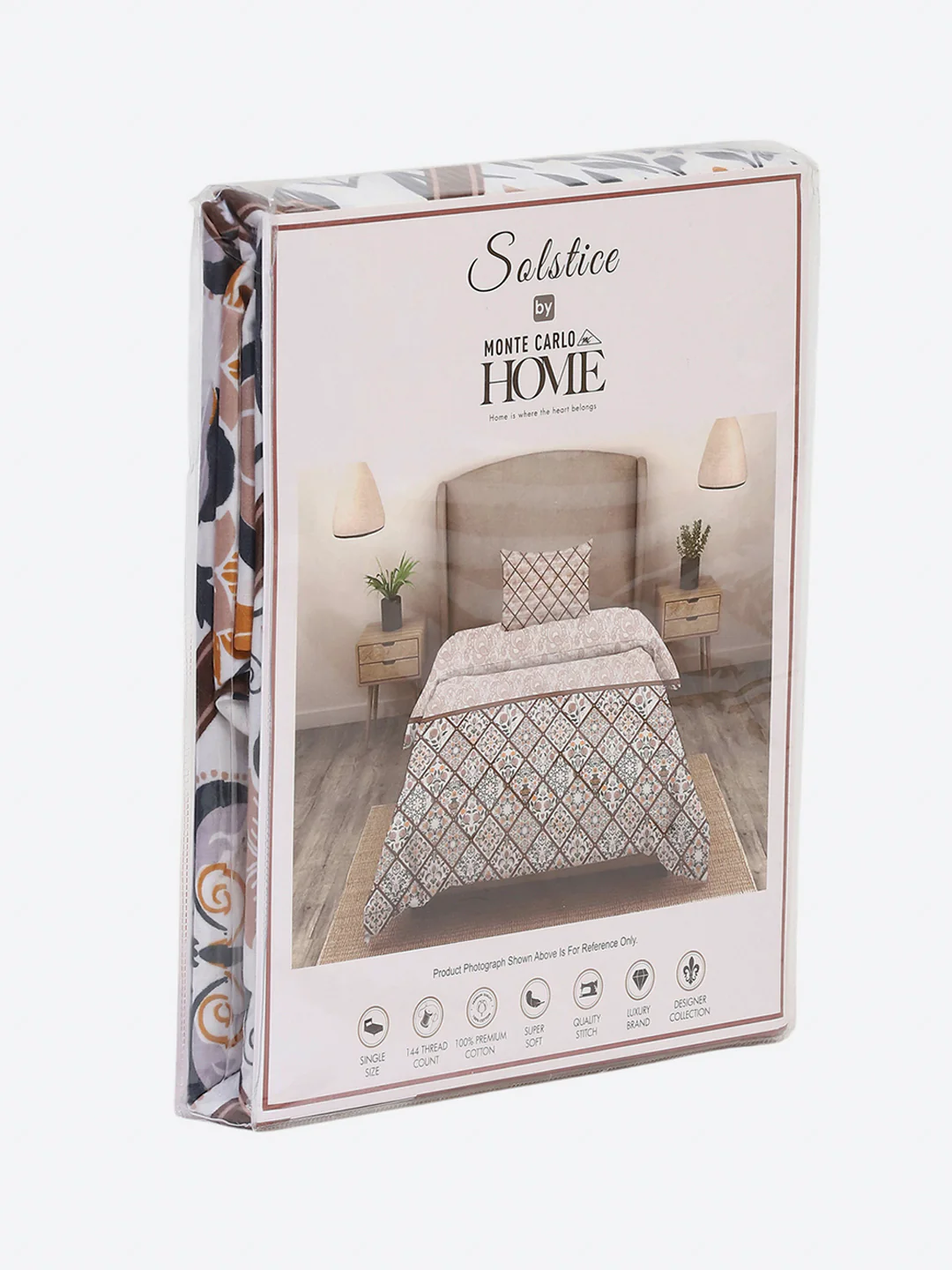 144 TC Cotton Single Bedsheet with 1 Pillow Cover (Solstice) - Image 9