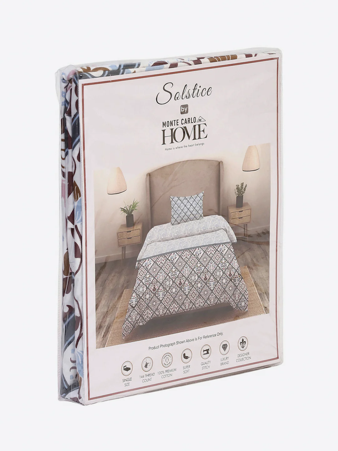 144 TC Cotton Single Bedsheet with 1 Pillow Cover (Solstice) - Image 9