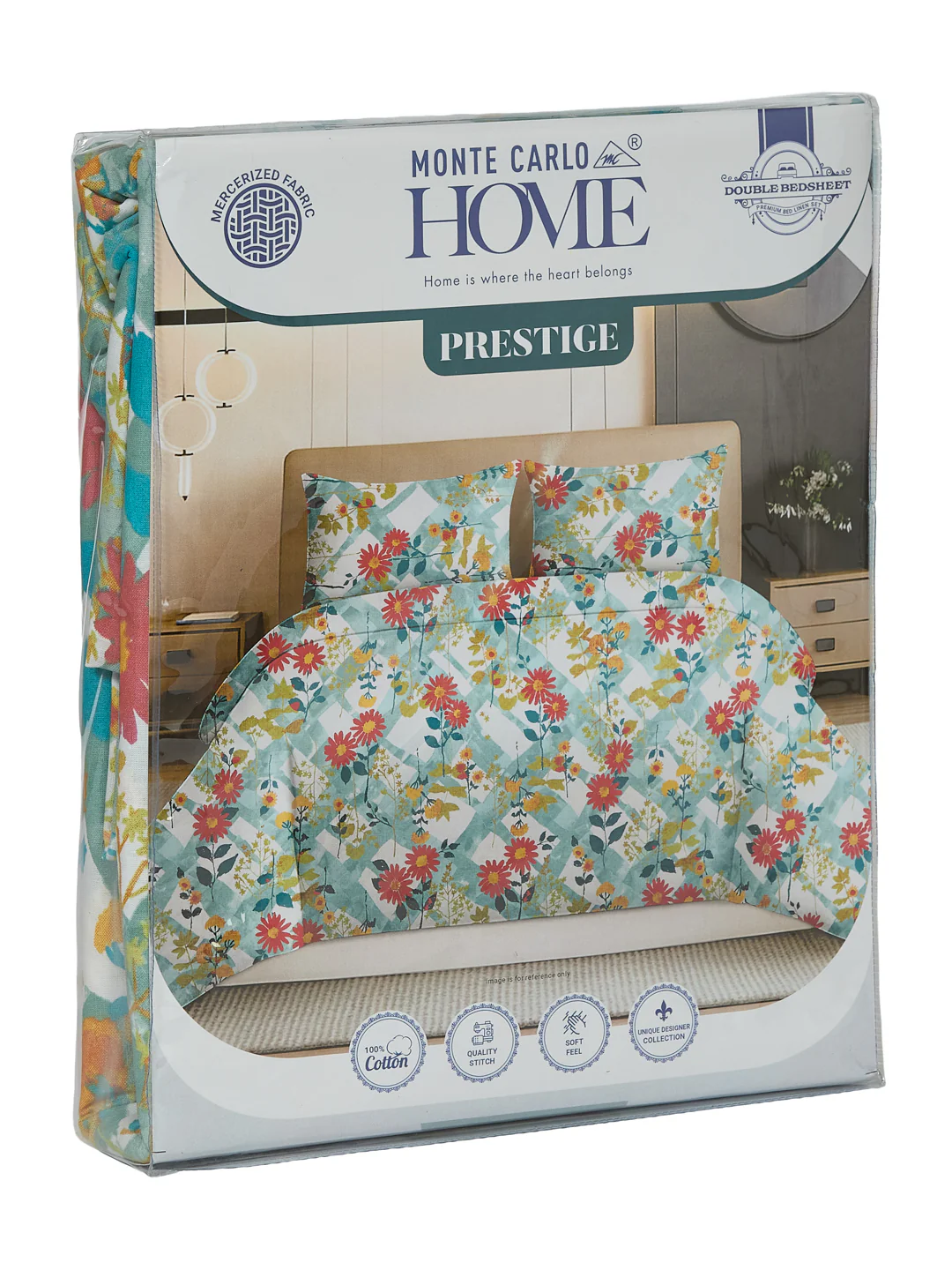 144 TC Pure Cotton Double Bed Bedsheet with 2 Pillow Covers Prestige Collection - Image 11