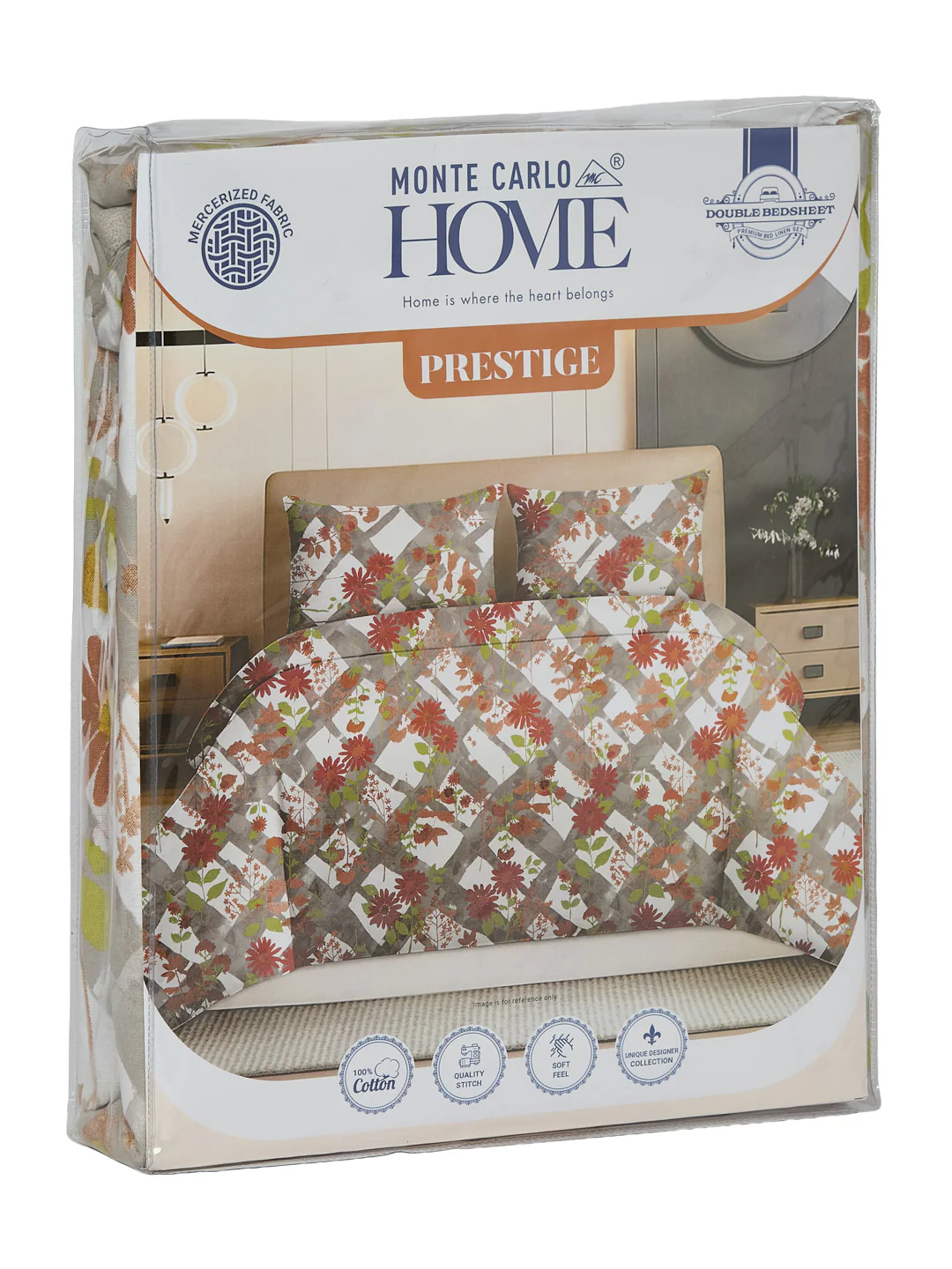 144 TC Pure Cotton Double Bed Bedsheet with 2 Pillow Covers Prestige Collection - Image 11