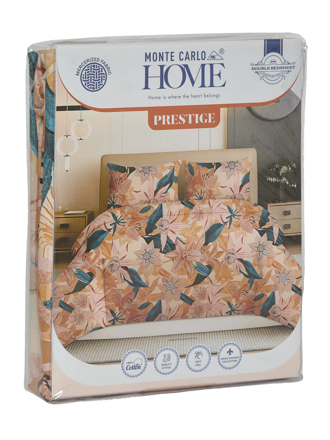 144 TC Pure Cotton Double Bed Bedsheet with 2 Pillow Covers Prestige Collection - Image 11