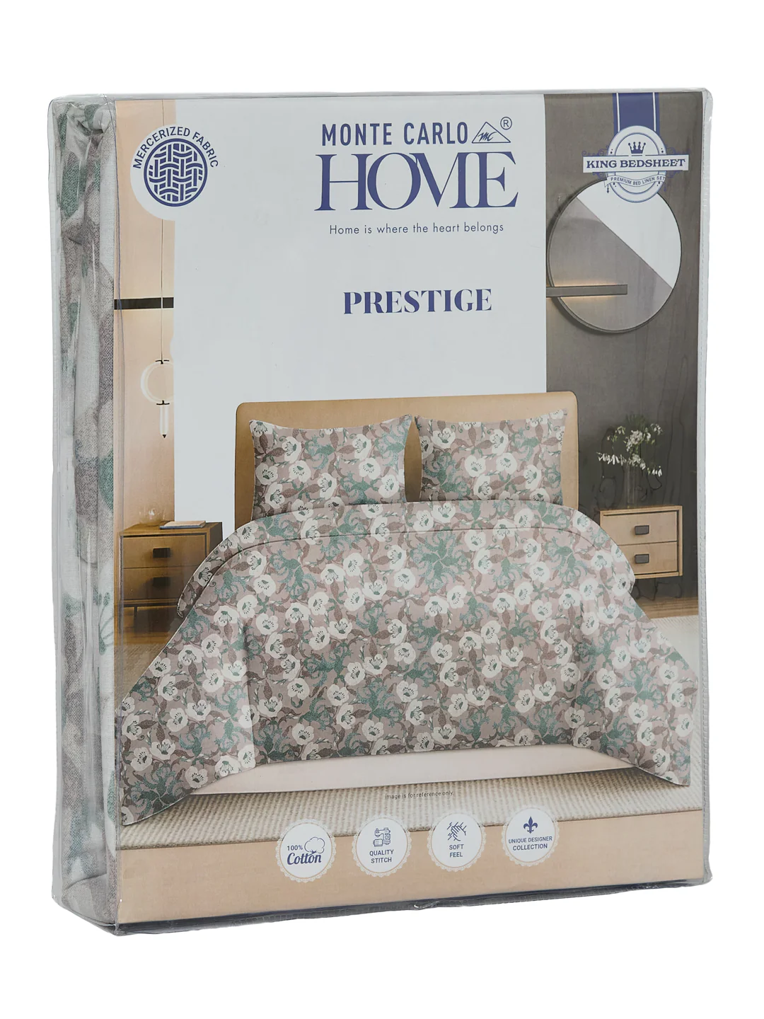144 TC Pure Cotton King Size Bedsheet with 2 Pillow Covers Prestige Collection - Image 11