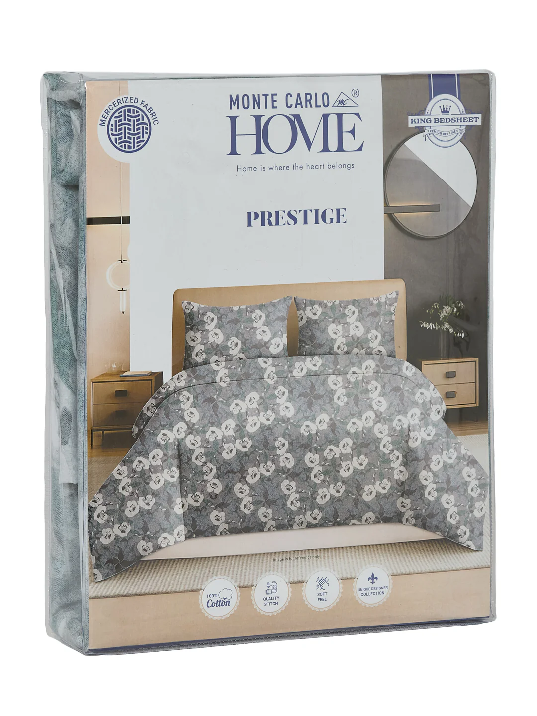 144 TC Pure Cotton King Size Bedsheet with 2 Pillow Covers Prestige Collection - Image 11