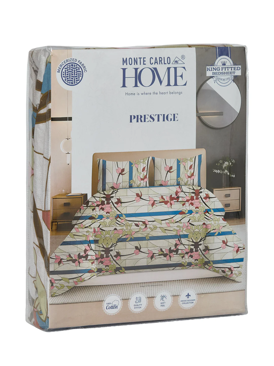 144 TC Pure Cotton King Size Bedsheet with 2 Pillow Covers Prestige Collection - Image 13