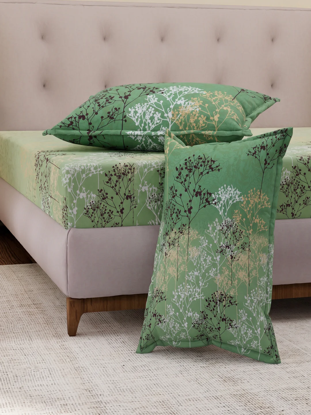 144 TC Pure Cotton King Size Bedsheet with 2 Pillow Covers Sensations Collection - Image 5