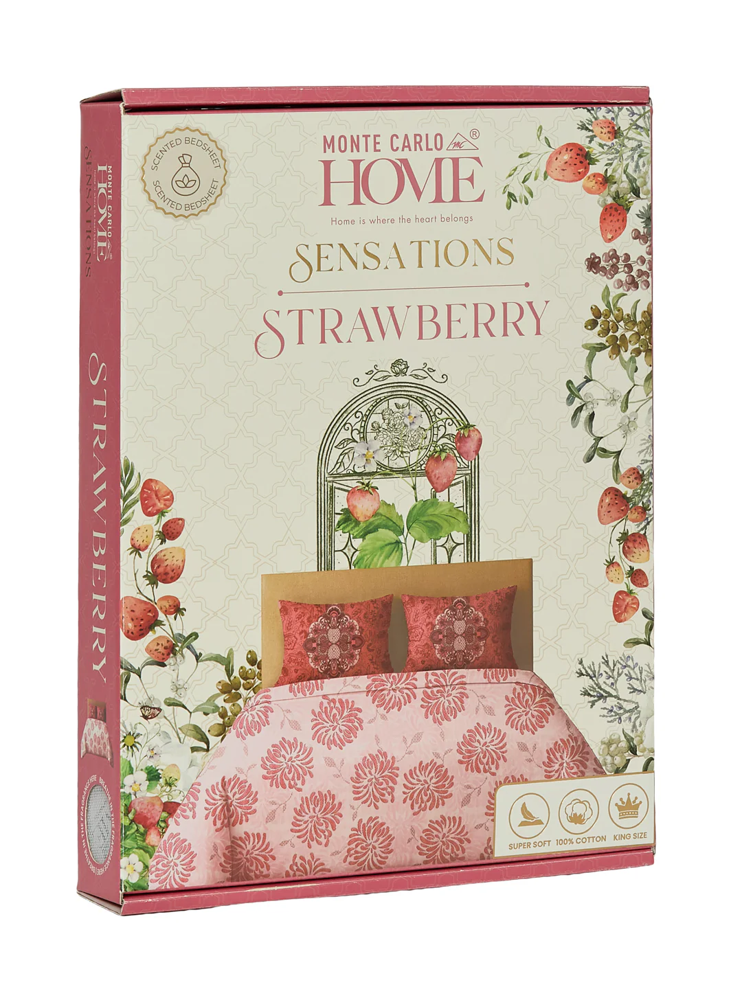 144 TC Pure Cotton King Size Bedsheet with 2 Pillow Covers Sensations Collection - Image 11