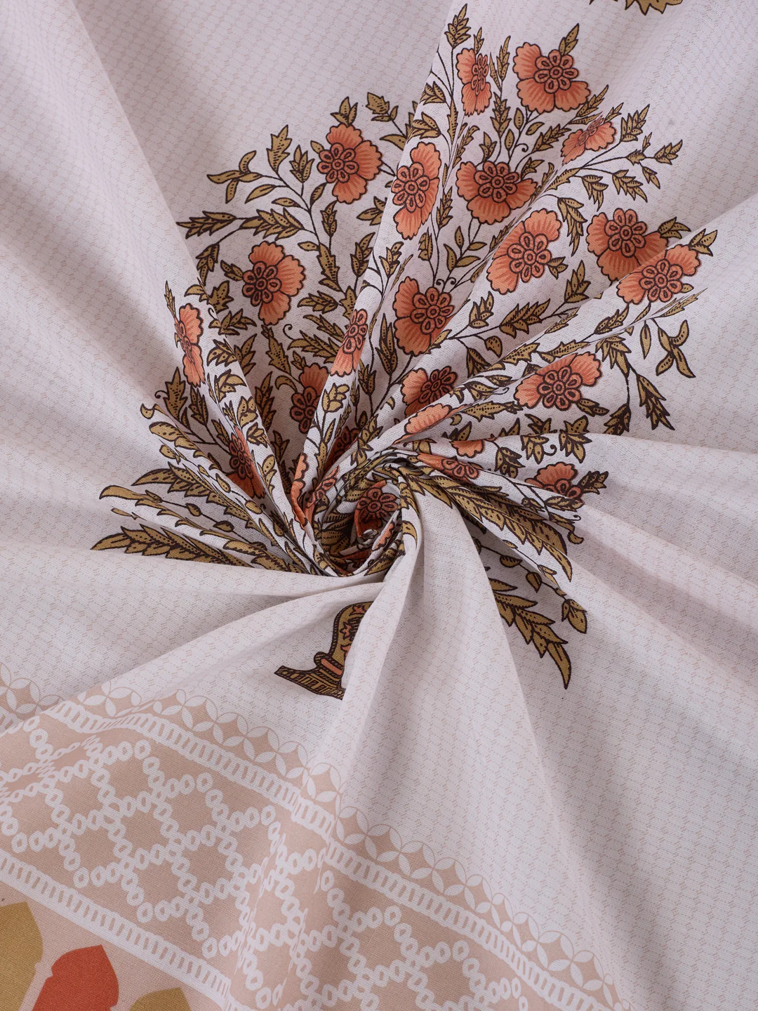 144 TC Pure Cotton King Size Bedsheet with 2 Pillow Covers Tradition Collection - Image 7