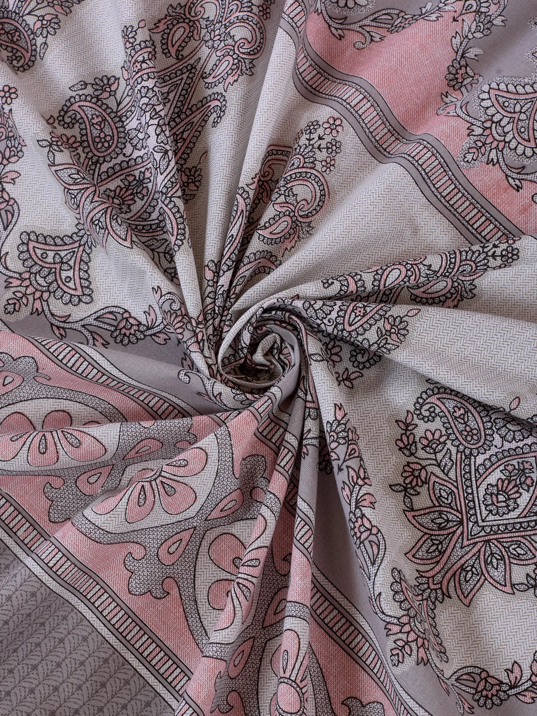 144 TC Pure Cotton King Size Bedsheet with 2 Pillow Covers Tradition Collection - Image 7
