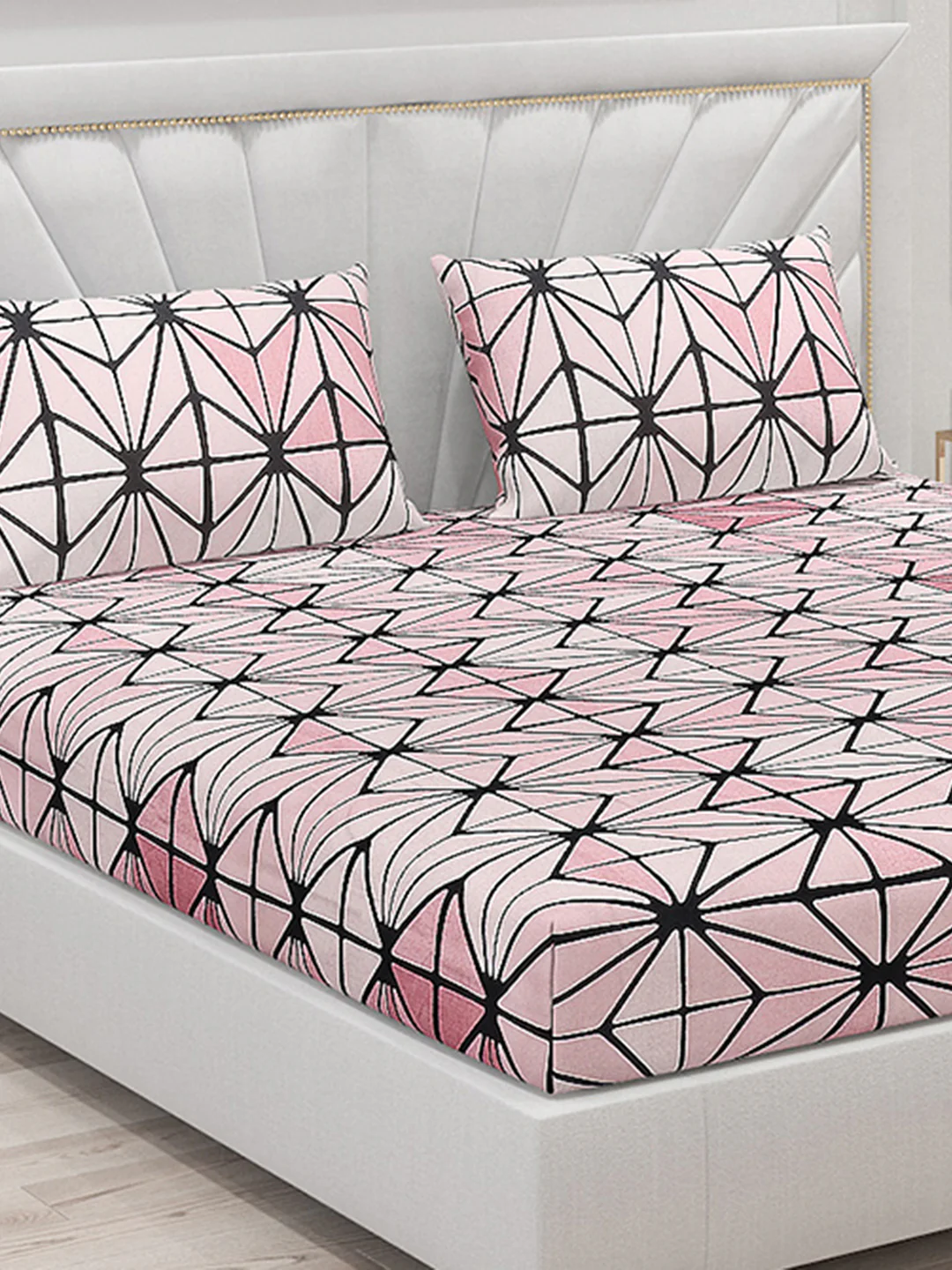 145 GSM Polyester Double Bed Bedsheet with 2 Pillow Covers - Image 5