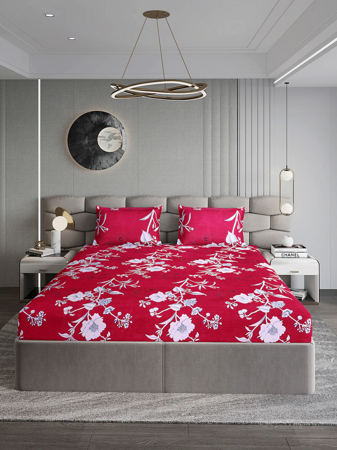 155 GSM Micro Double Bed 1 Bedsheet with 2 Pillow Cover (Clare) - Image 2