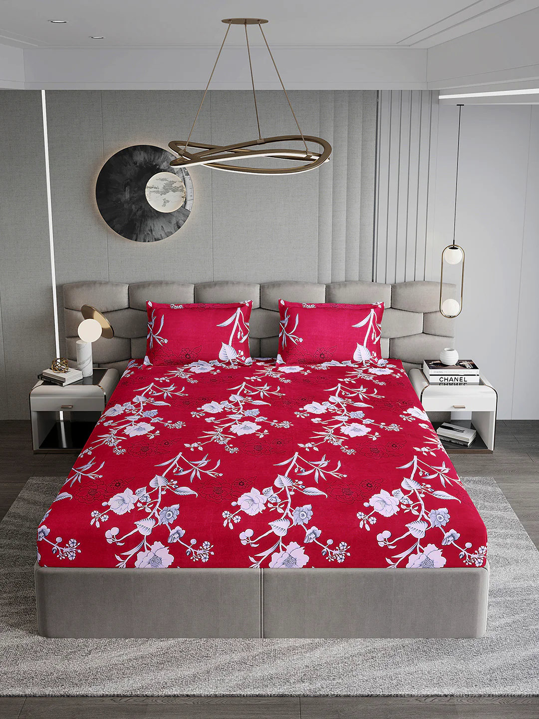 155 GSM Micro Double Bed 1 Bedsheet with 2 Pillow Cover (Clare) - Image 3