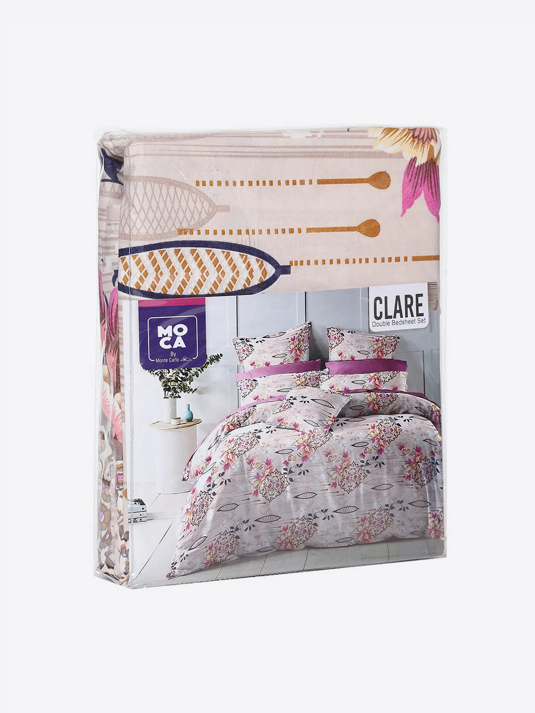 155 GSM Micro Double Bed 1 Bedsheet with 2 Pillow Cover (Clare) - Image 9