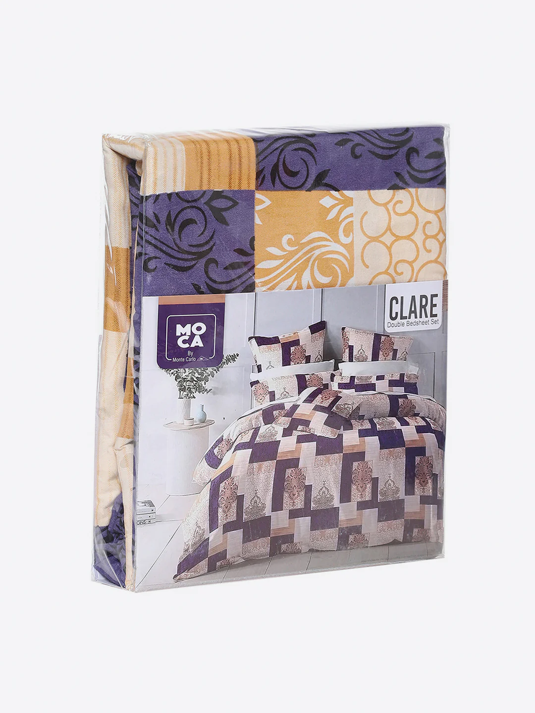 155 GSM Micro Double Bed 1 Bedsheet with 2 Pillow Cover (Clare) - Image 9