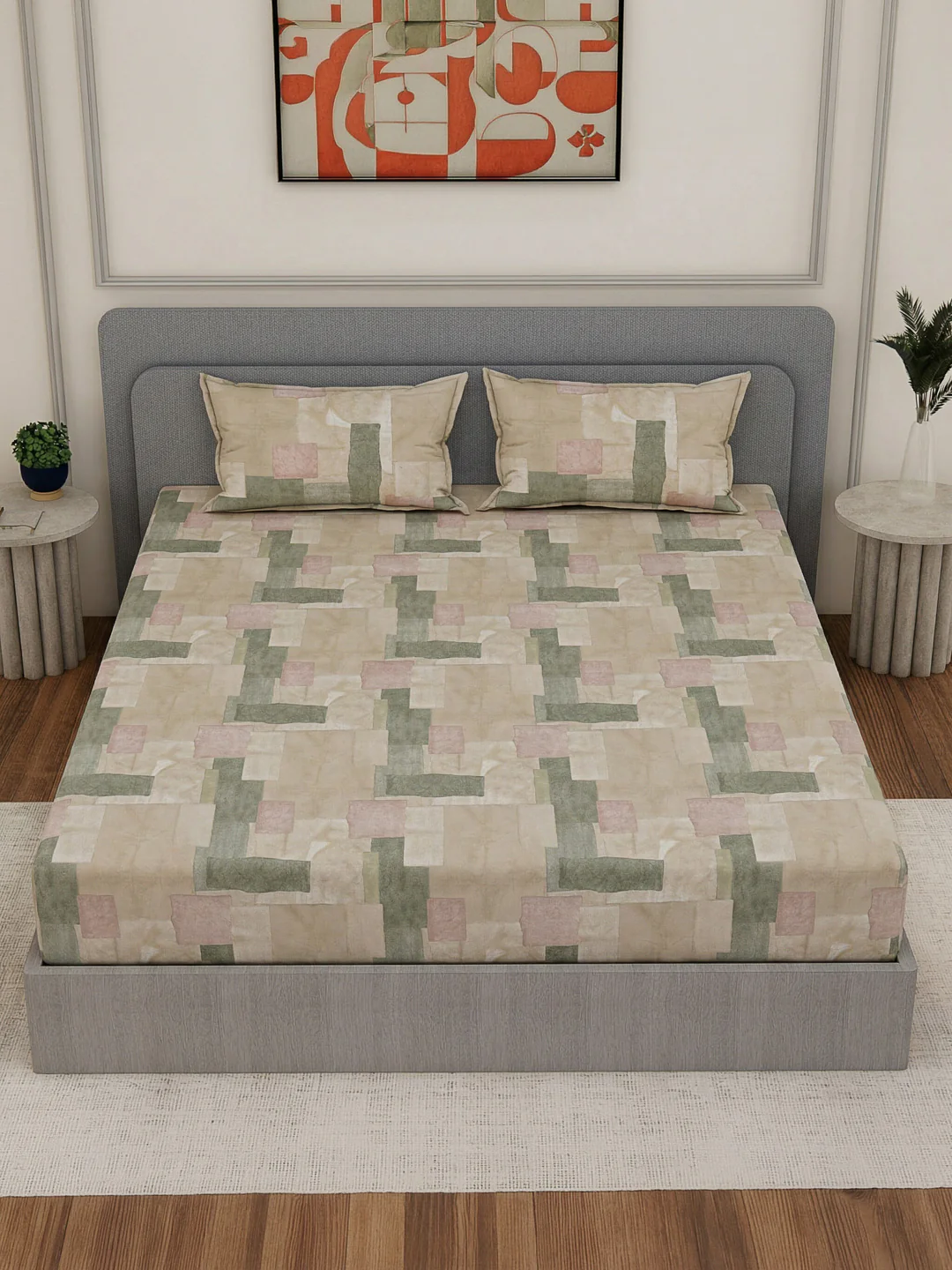 Premium 180 TC Bamboo Cotton King Size Bedsheet with 2 Pillow Covers Eco Bamboo Collection - Image 4