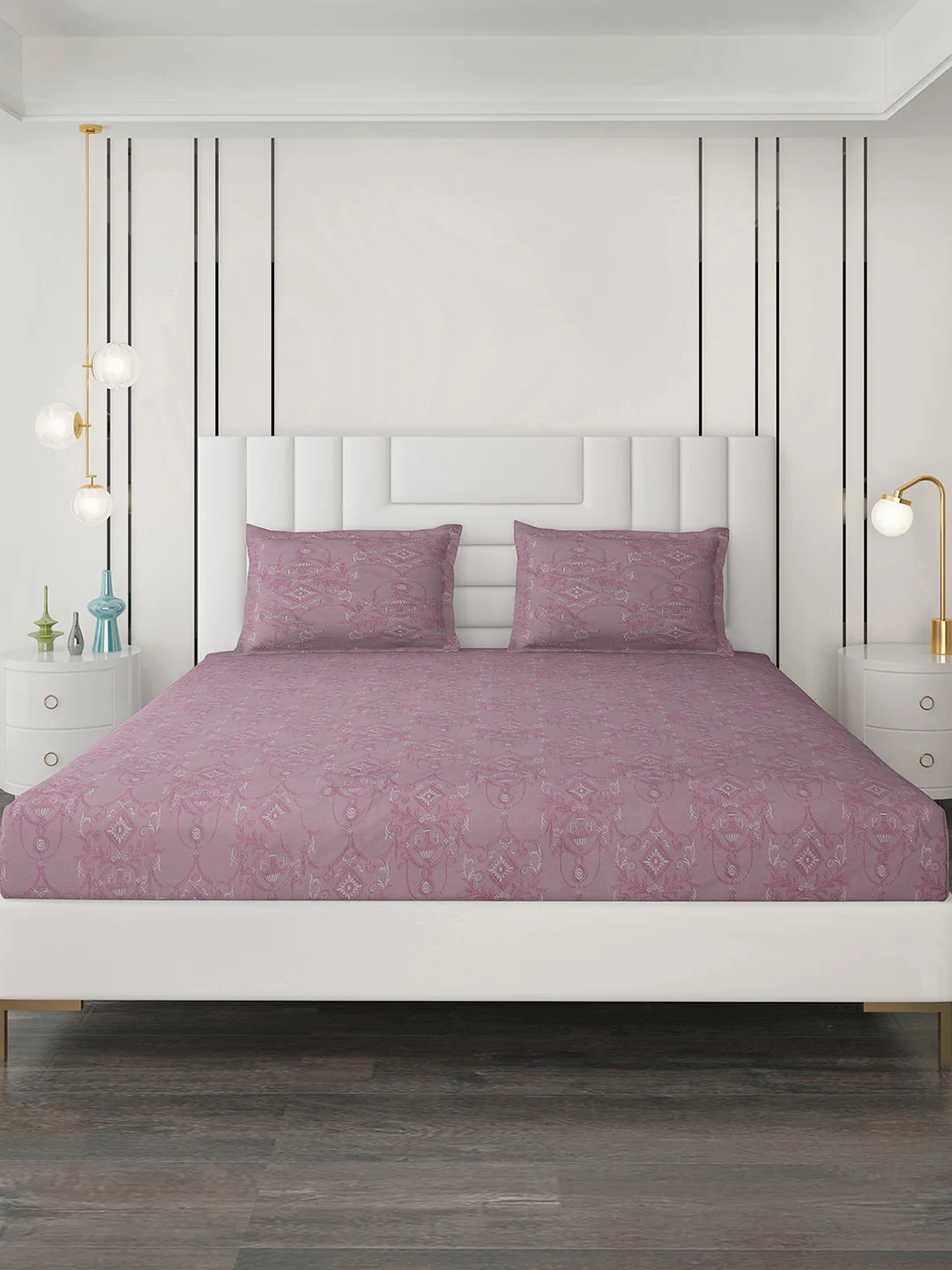 180 TC Cotton Double Bedsheet with 2 Pillow Covers - Image 4