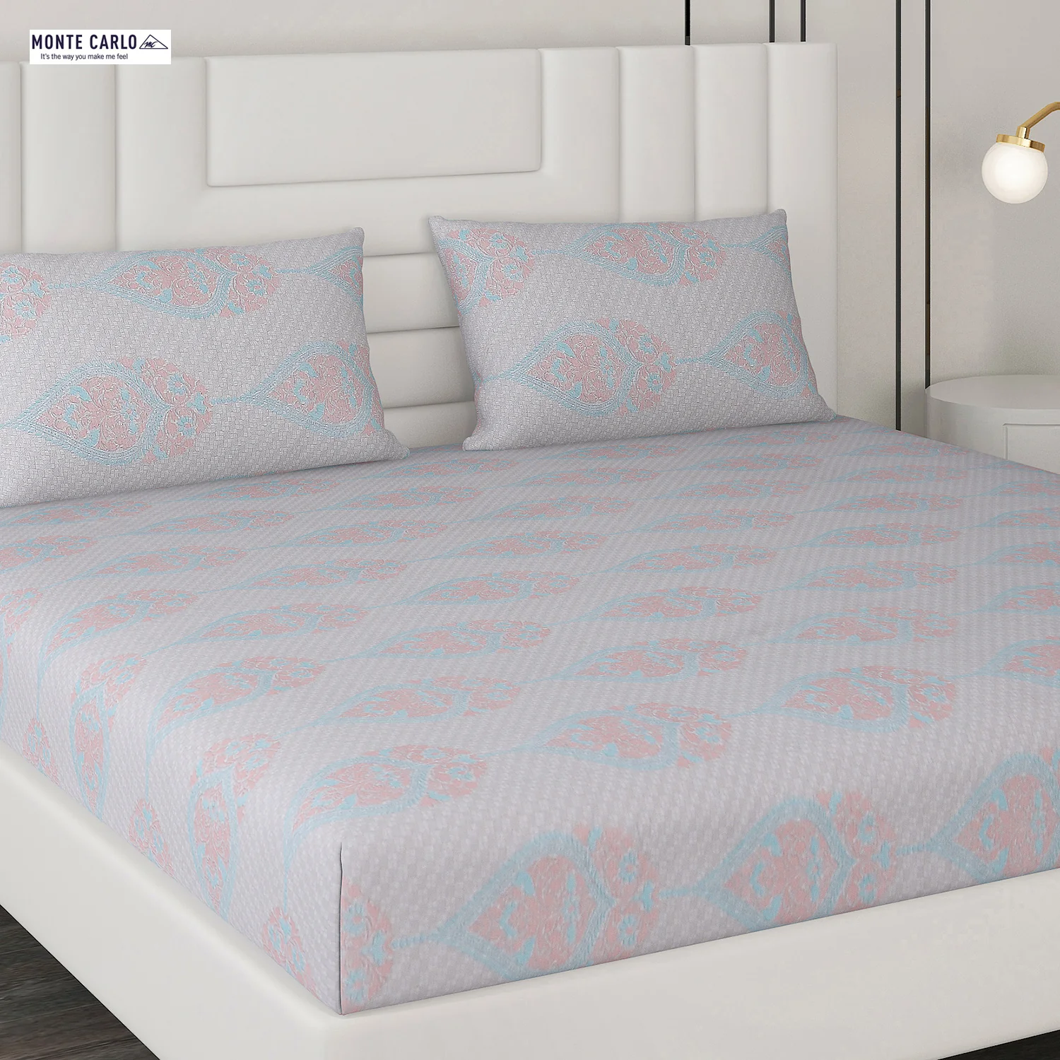 180 TC Cotton Double Bedsheet with 2 Pillow Covers - Image 2