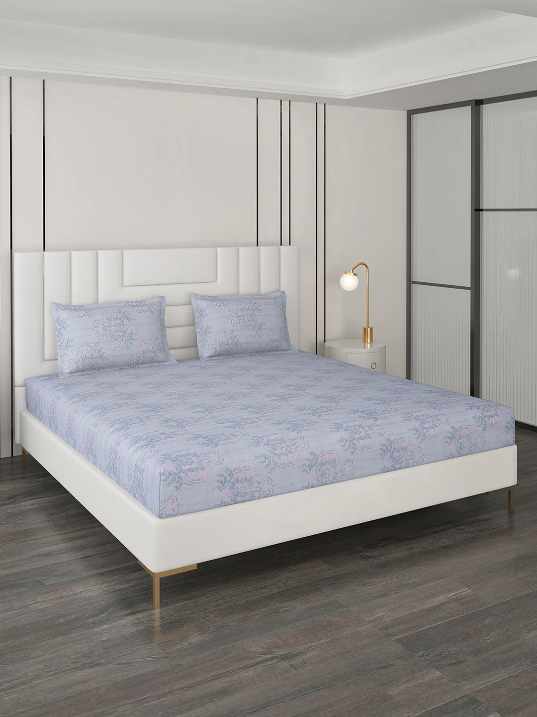 180 TC Cotton Double Bedsheet with 2 Pillow Covers - Image 3