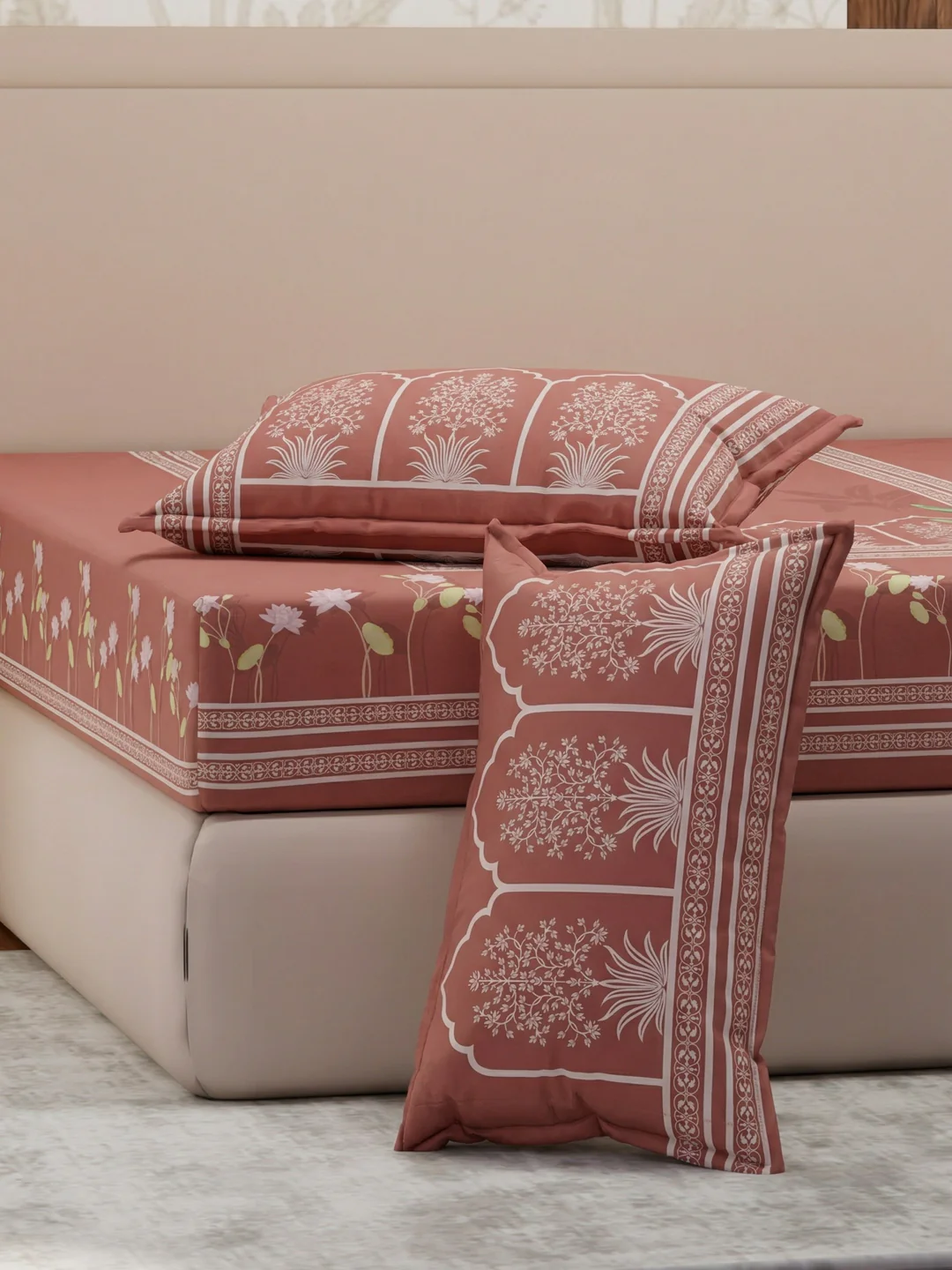 Premium 180 TC Pure Cotton King Size Bedsheet with 2 Pillow Covers Sanganeri Collection - Image 5