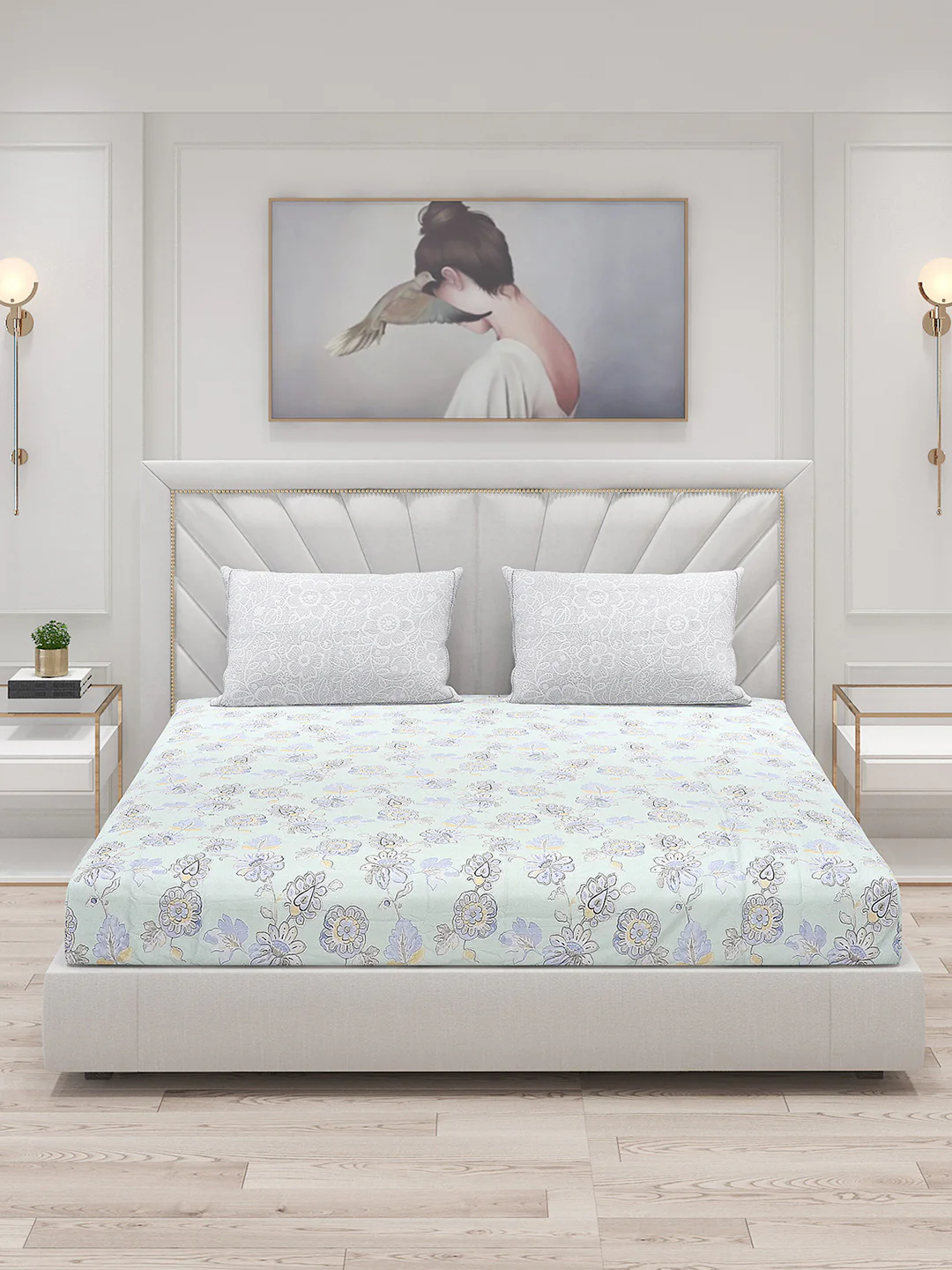 200 TC Cotton Double Bed Bedsheet with 2 Pillow Covers - Image 3