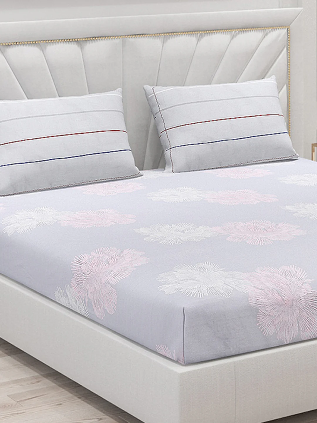 200 TC Cotton Double Bed Bedsheet with 2 Pillow Covers - Image 5