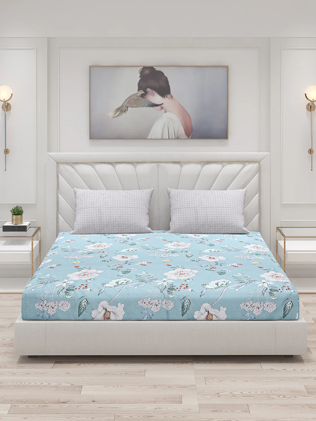 200 TC Cotton Double Bed Bedsheet with 2 Pillow Covers - Image 3