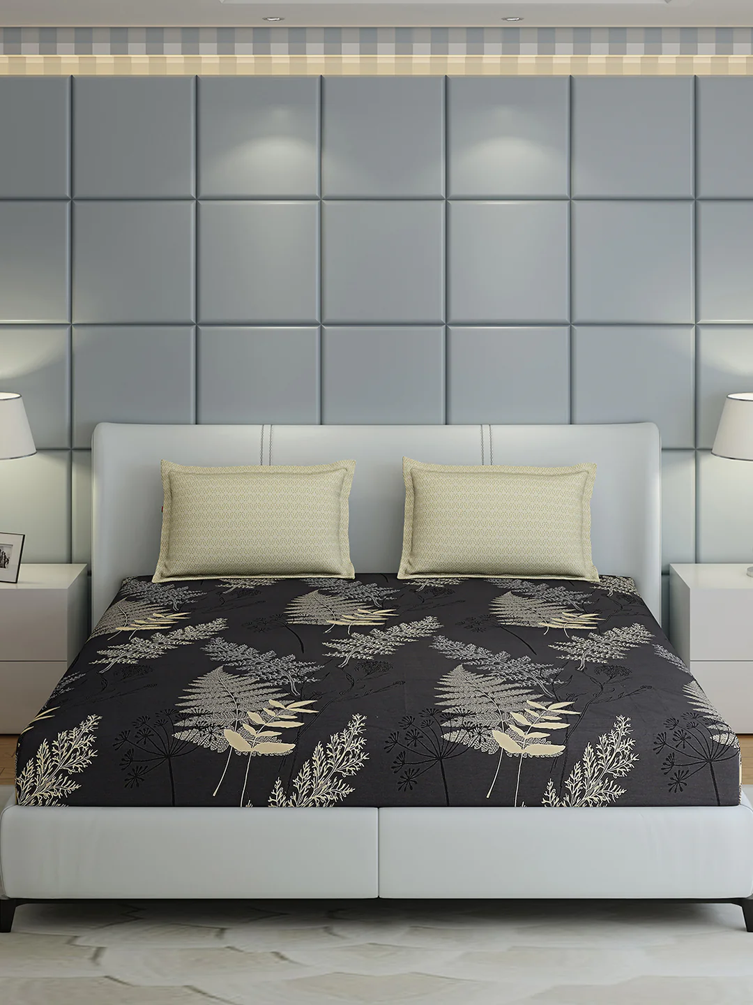 200 TC Cotton Double Bed 1 Bedsheet with 2 Pillow Covers (Ramona) - Image 4