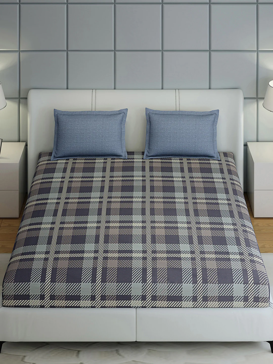 200 TC Cotton Double Bed 1 Bedsheet with 2 Pillow Covers (Ramona) - Image 3