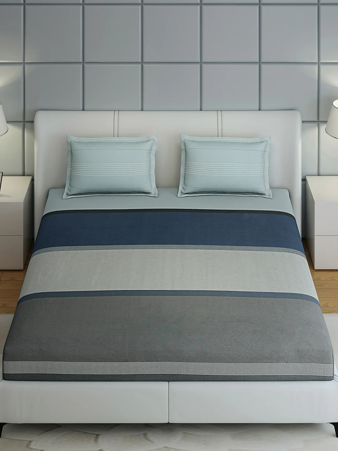 200 TC Cotton Double Bed 1 Bedsheet with 2 Pillow Covers (Ramona) - Image 2