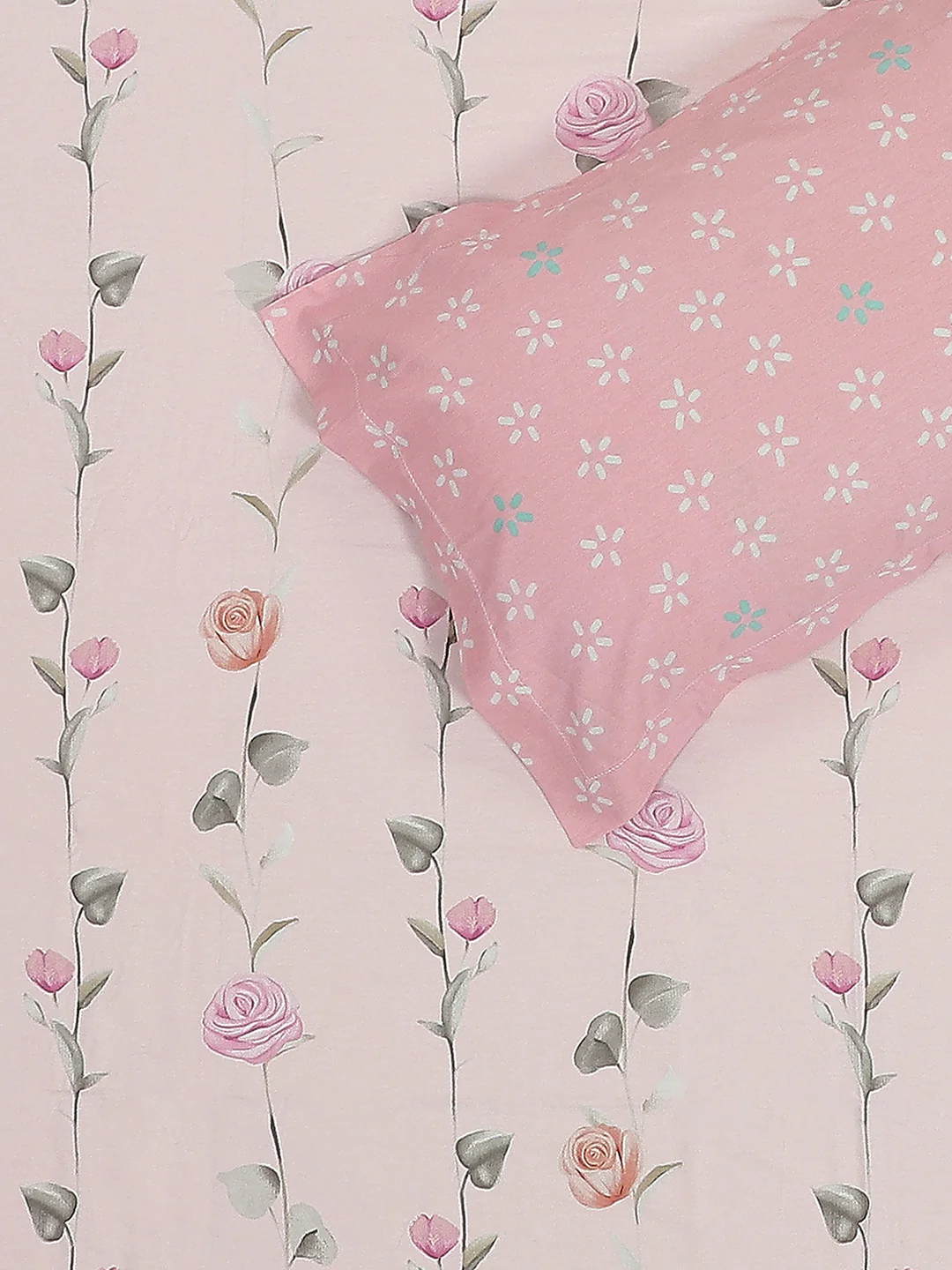 200 TC Cotton Double Bed 1 Bedsheet with 2 Pillow Covers (Ramona) - Image 5
