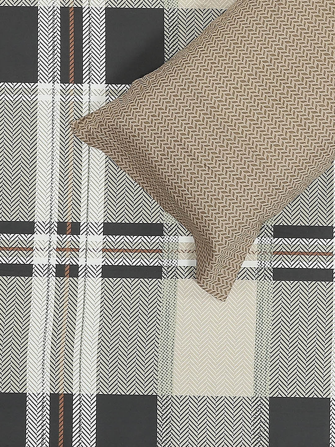 200 TC Cotton Double Bed 1 Bedsheet with 2 Pillow Covers (Ramona) - Image 5