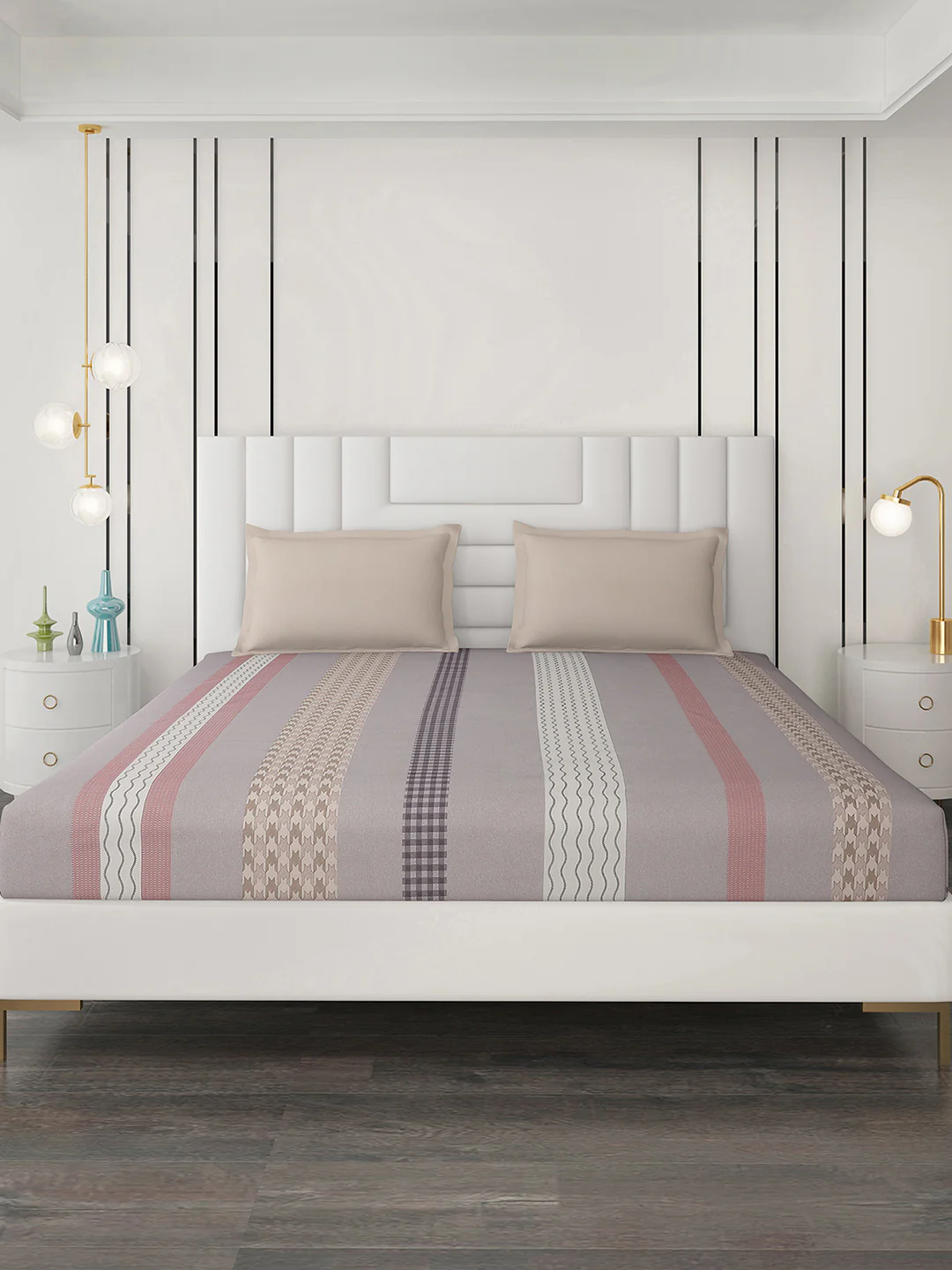 200 TC Cotton Double Bedsheet with 2 Pillow Covers - Image 4