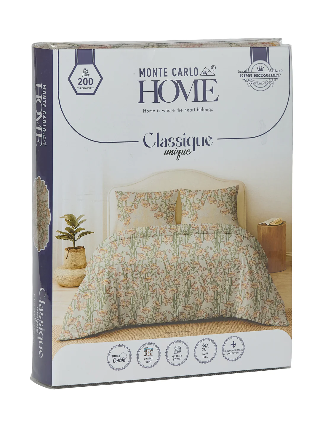 Premium 200 TC Pure Cotton King Size Bedsheet with 2 Pillow Covers Classique Unique Collection - Image 11