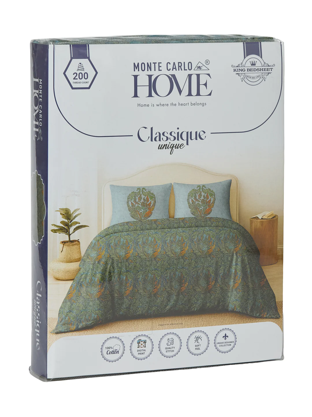 Premium 200 TC Pure Cotton King Size Bedsheet with 2 Pillow Covers Classique Unique Collection - Image 11