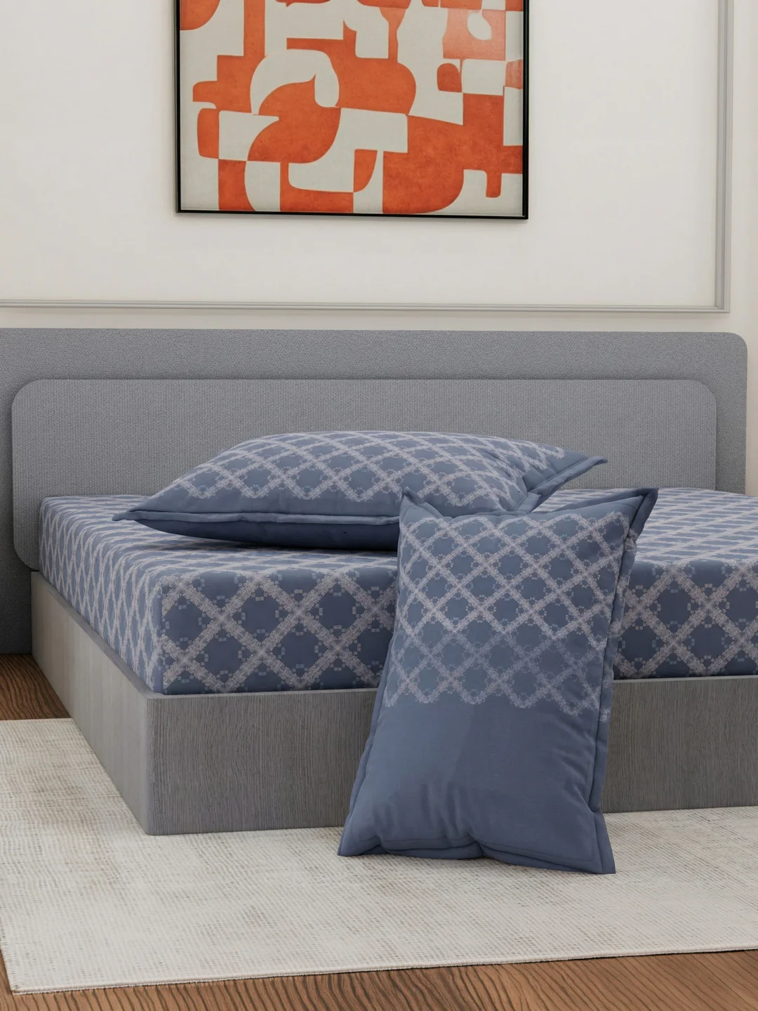 Premium 200 TC Pure Cotton King Size Bedsheet with 2 Pillow Covers Classique Unique Collection - Image 5
