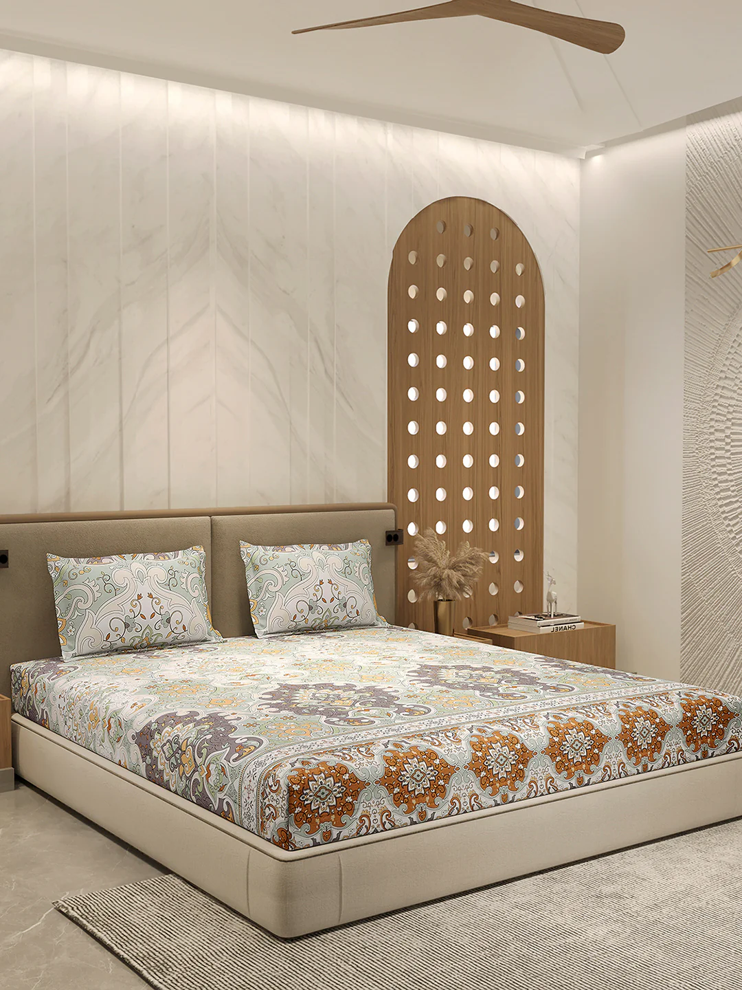 210 TC 100% Bamboo King 1 Bedsheet with 2 Pillow Cover (Eco-Ease) - Image 4