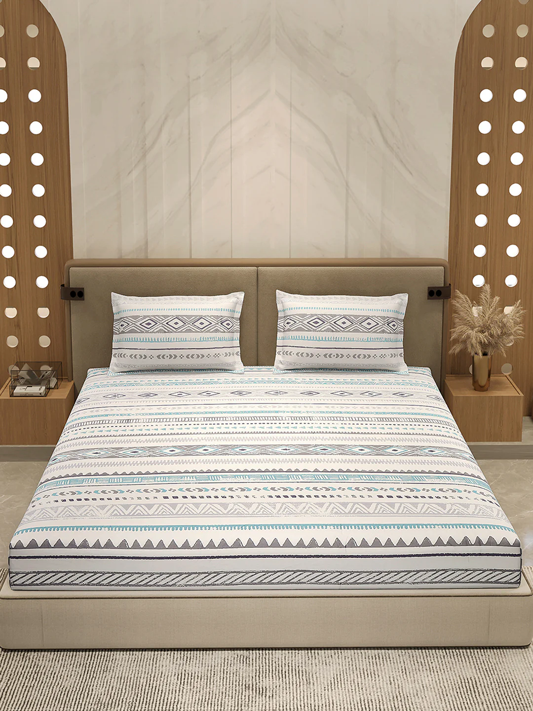 210 TC 100% Bamboo King 1 Bedsheet with 2 Pillow Cover (Eco-Ease) - Image 2