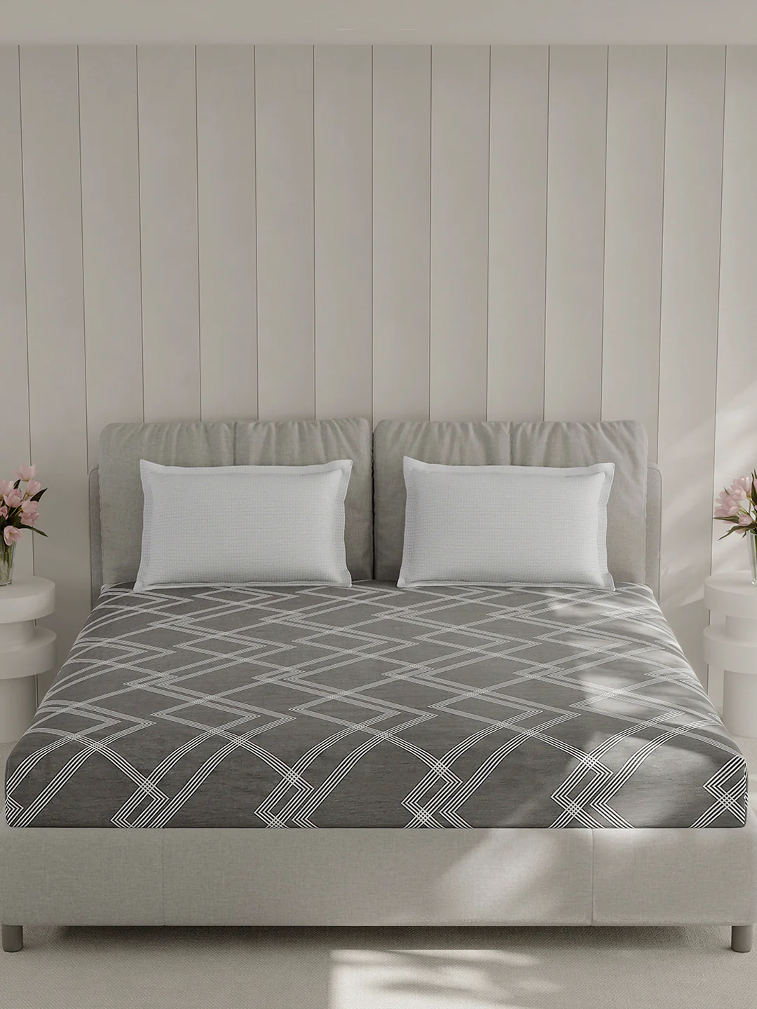 210 TC Cotton Double Bed 1 Bedsheet with 2 Pillow Covers (Ramona) - Image 3